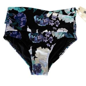 NEW Calvin Klein Womens Floral Print High Waisted‎ Swimsuit Bottom Medium